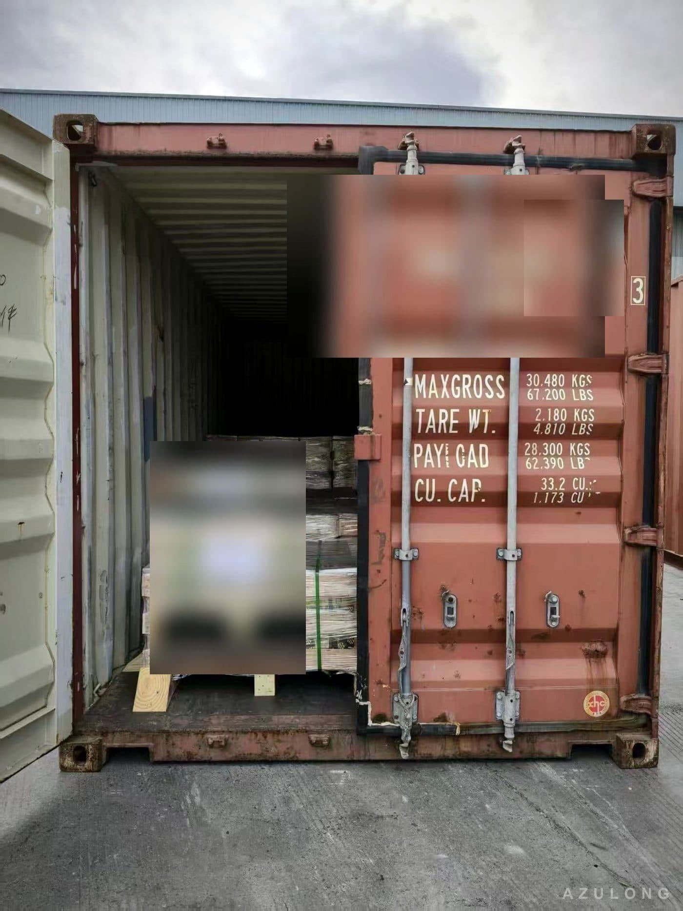 Container loading at Ningbo - palletized fastener shipment ready for export